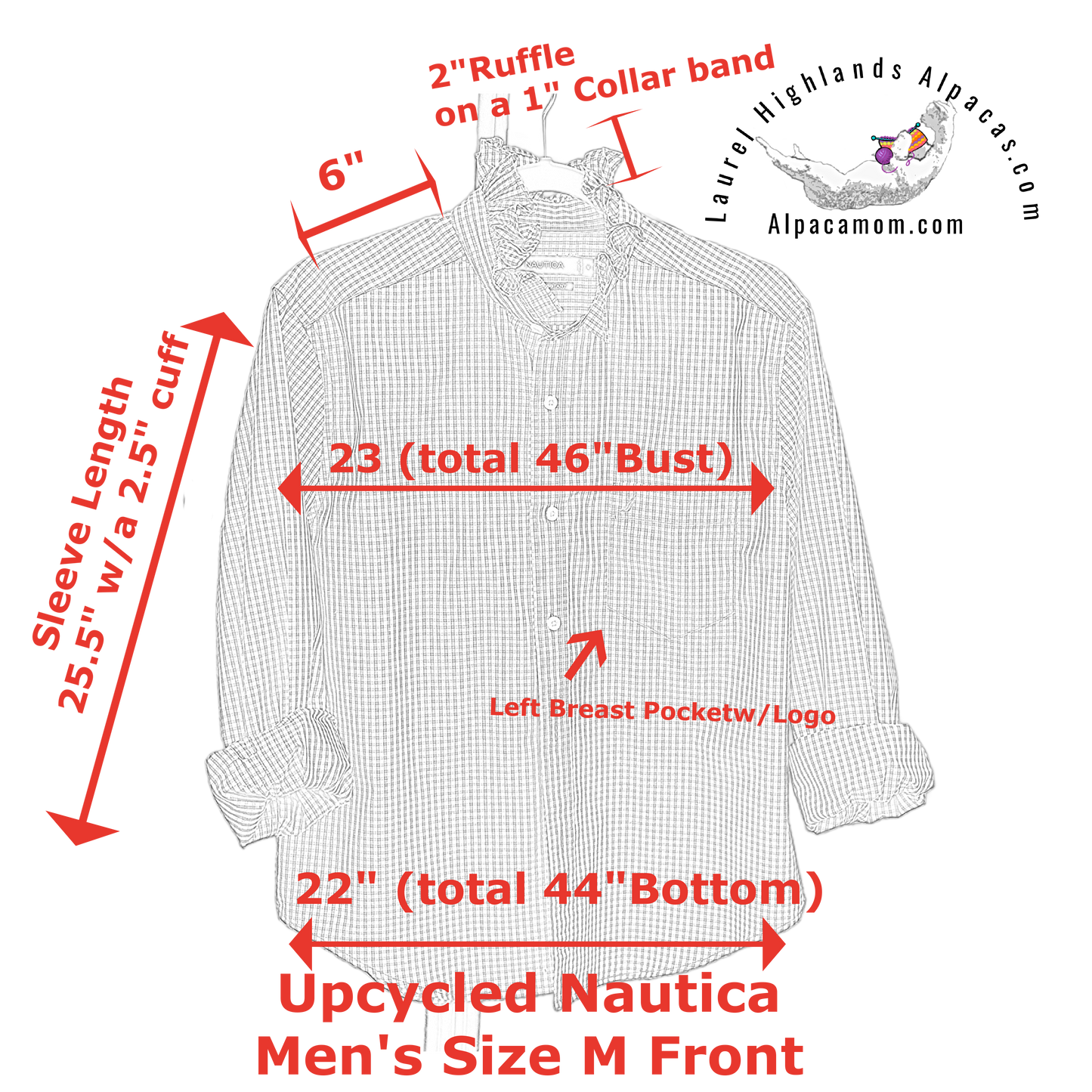Rachel Up-Cycled Ruffled Collar Shirt