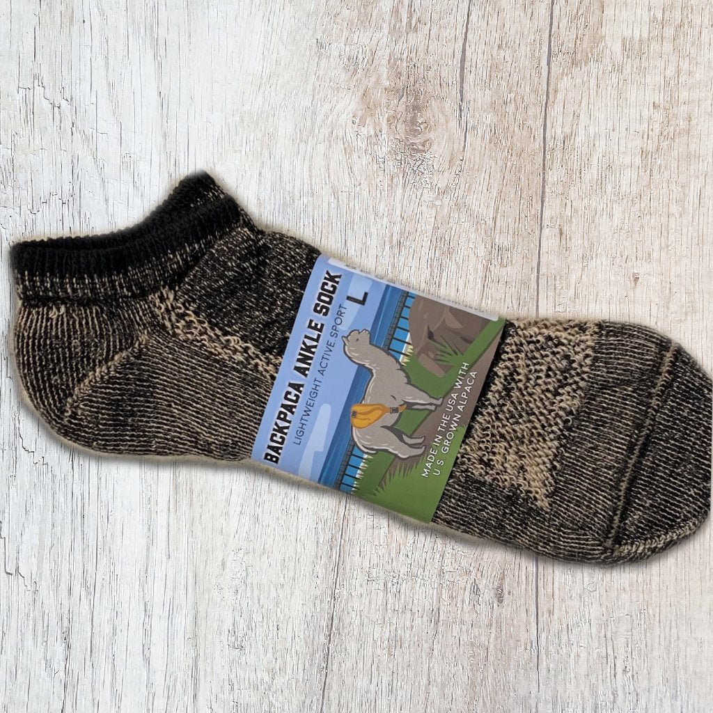 Alpaca Backpaca Ankle Sock - Laurel Highlands Alpacas | AlpacaMom.com