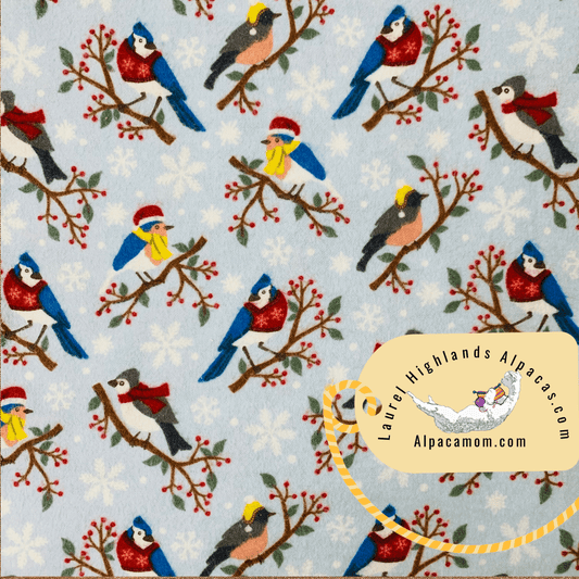 Birds on Holly Branch & Snowflakes Un - Paper Towels - Laurel Highlands Alpacas | AlpacaMom.com