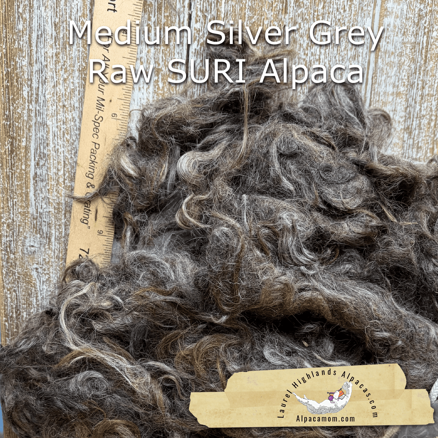 Clean Medium Grey SURI Alpaca Fiber 23 - Laurel Highlands Alpacas | AlpacaMom.com
