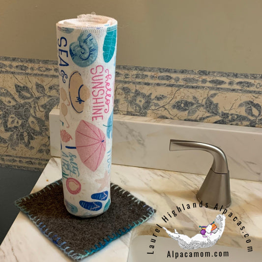 Hammy's "Un - Paper" Cotton Flannel Towels in Hello Sunshine! - Laurel Highlands Alpacas | AlpacaMom.com
