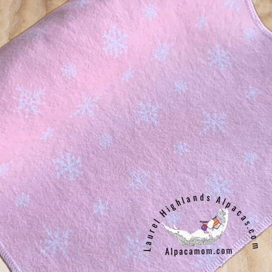 Hammy's "Un - Paper" Cotton Flannel Towels - Snowflakes on Pink - Laurel Highlands Alpacas | AlpacaMom.com
