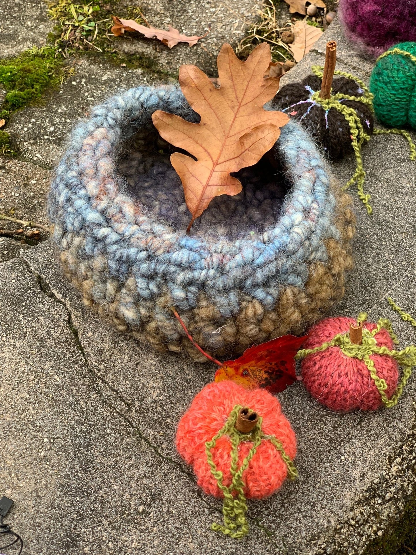 Hand Crafted Alpaca Yarn Decorative Bowl Colors of the Sea - Laurel Highlands Alpacas | AlpacaMom.com