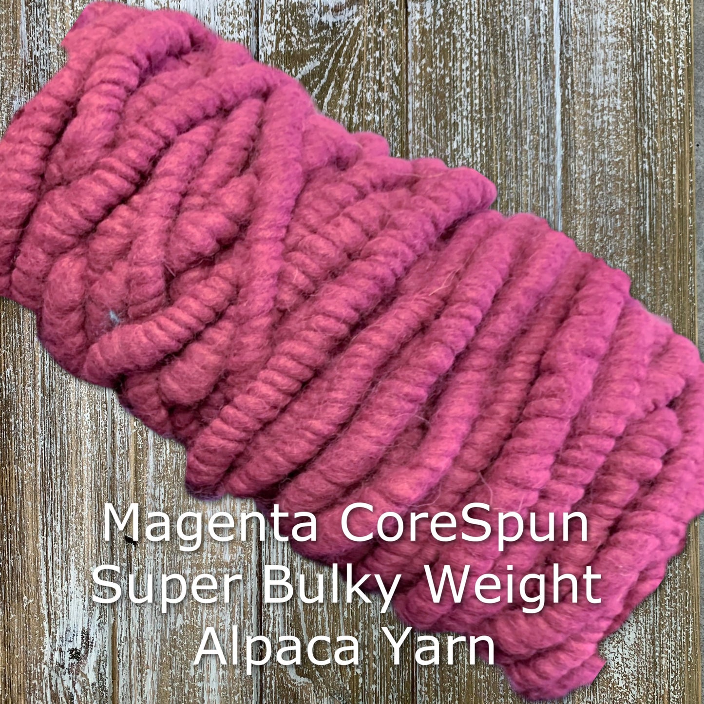 Super Bulky Fiber Dyed Core Spun Alpaca Yarn Magenta - Laurel Highlands Alpacas | AlpacaMom.com