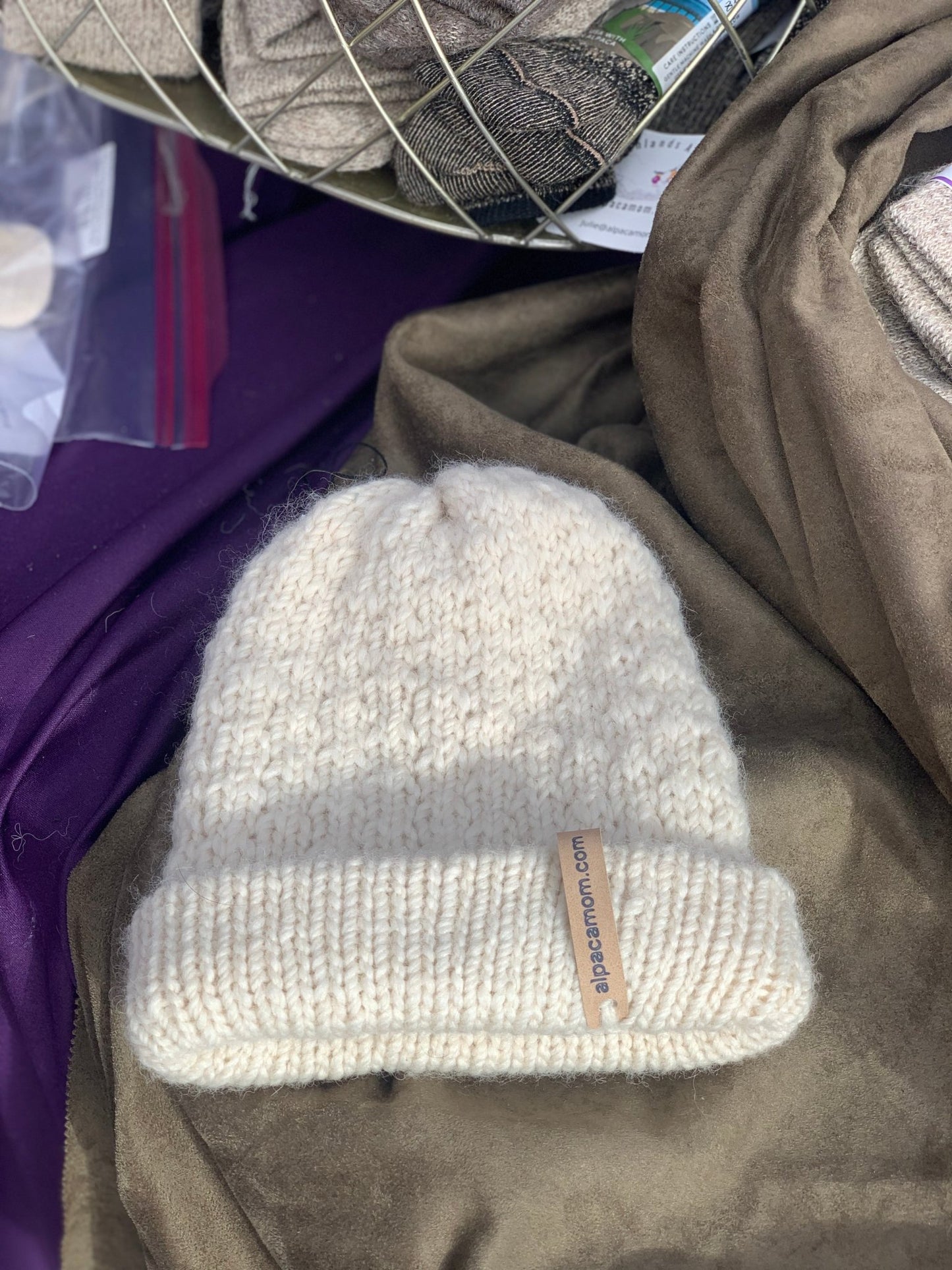 Textured Knitted Alpaca Beanie - Laurel Highlands Alpacas | AlpacaMom.com