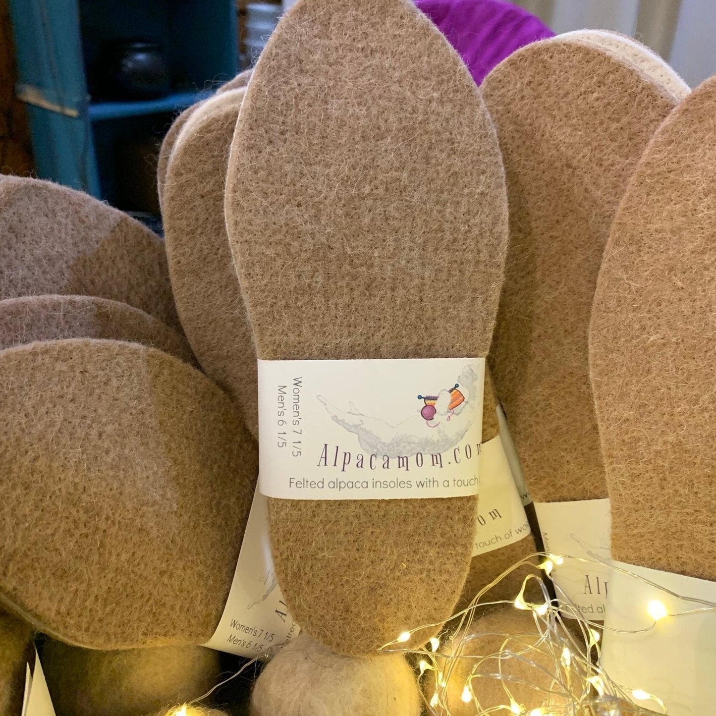Felted Alpaca Shoe Insoles For Men or Women - Laurel Highlands Alpacas | AlpacaMom.com