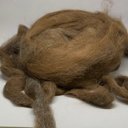 Medium Brown Suri Alpaca Roving - Laurel Highlands Alpacas | AlpacaMom.com