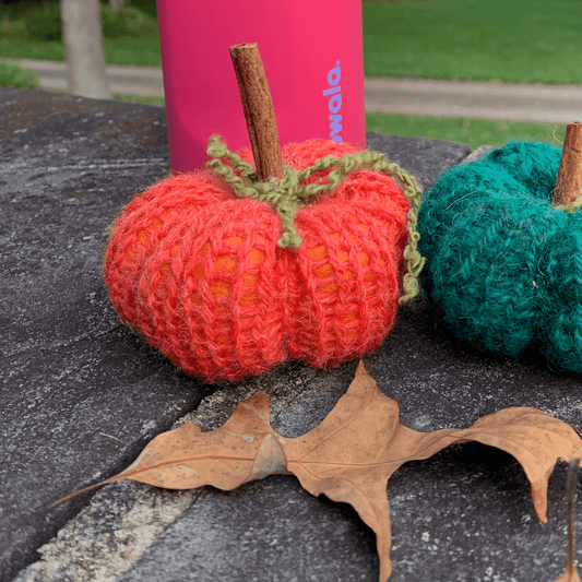 Small Orange Decorative Knitted Alpaca Pumpkin - Laurel Highlands Alpacas | AlpacaMom.com
