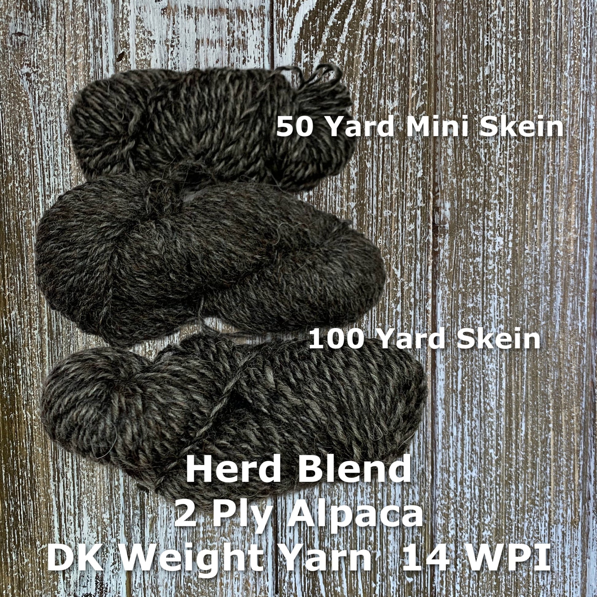 2 Ply Alpaca DK Weight Yarn Marled Grey Herd Blend - Laurel Highlands Alpacas | AlpacaMom.com