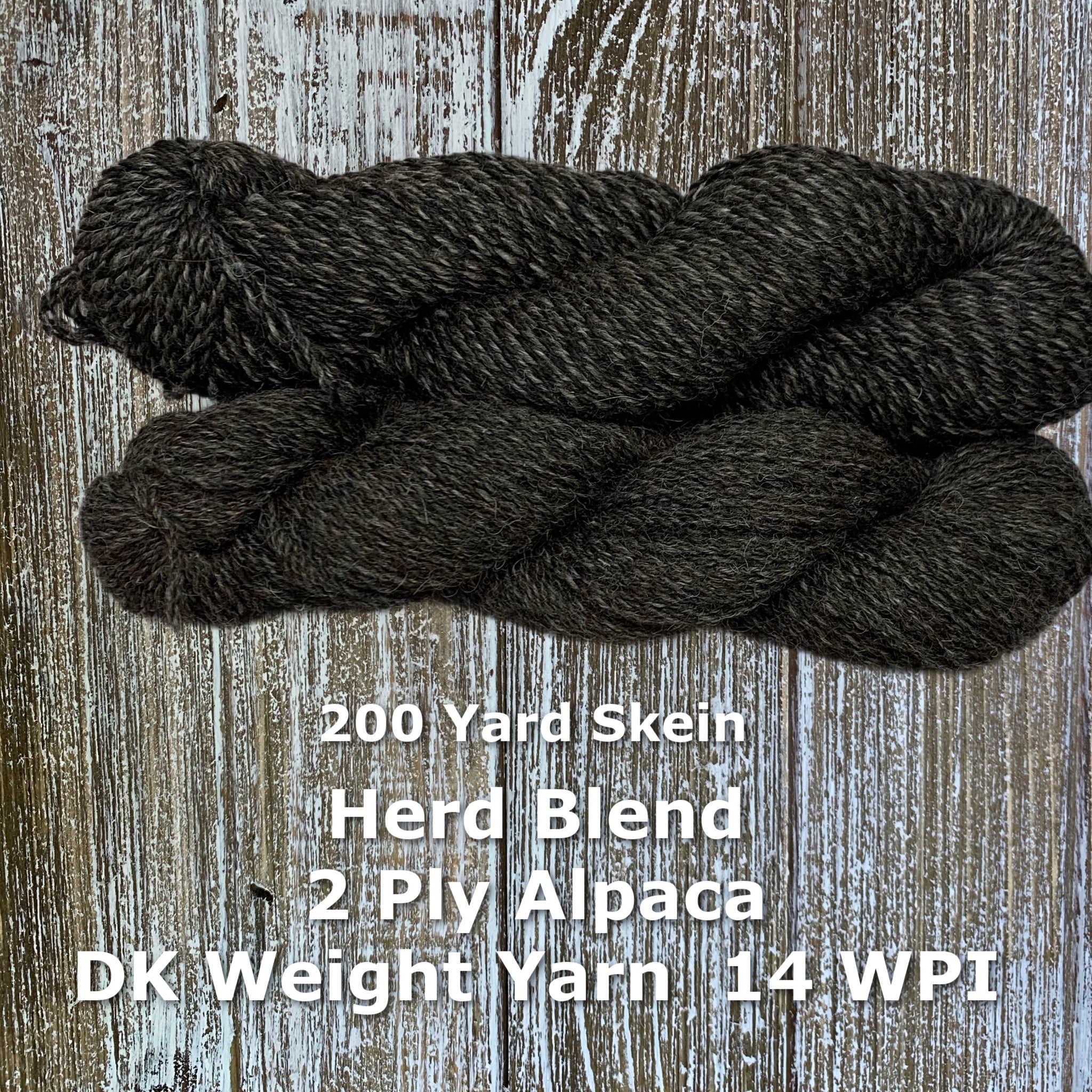 2 Ply Alpaca DK Weight Yarn Marled Grey Herd Blend - 200 yd skein