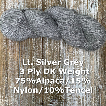 3 Ply 75% Alpaca/15% Nylon/10% Tencel DK Weight Yarn - Laurel Highlands Alpacas | AlpacaMom.com