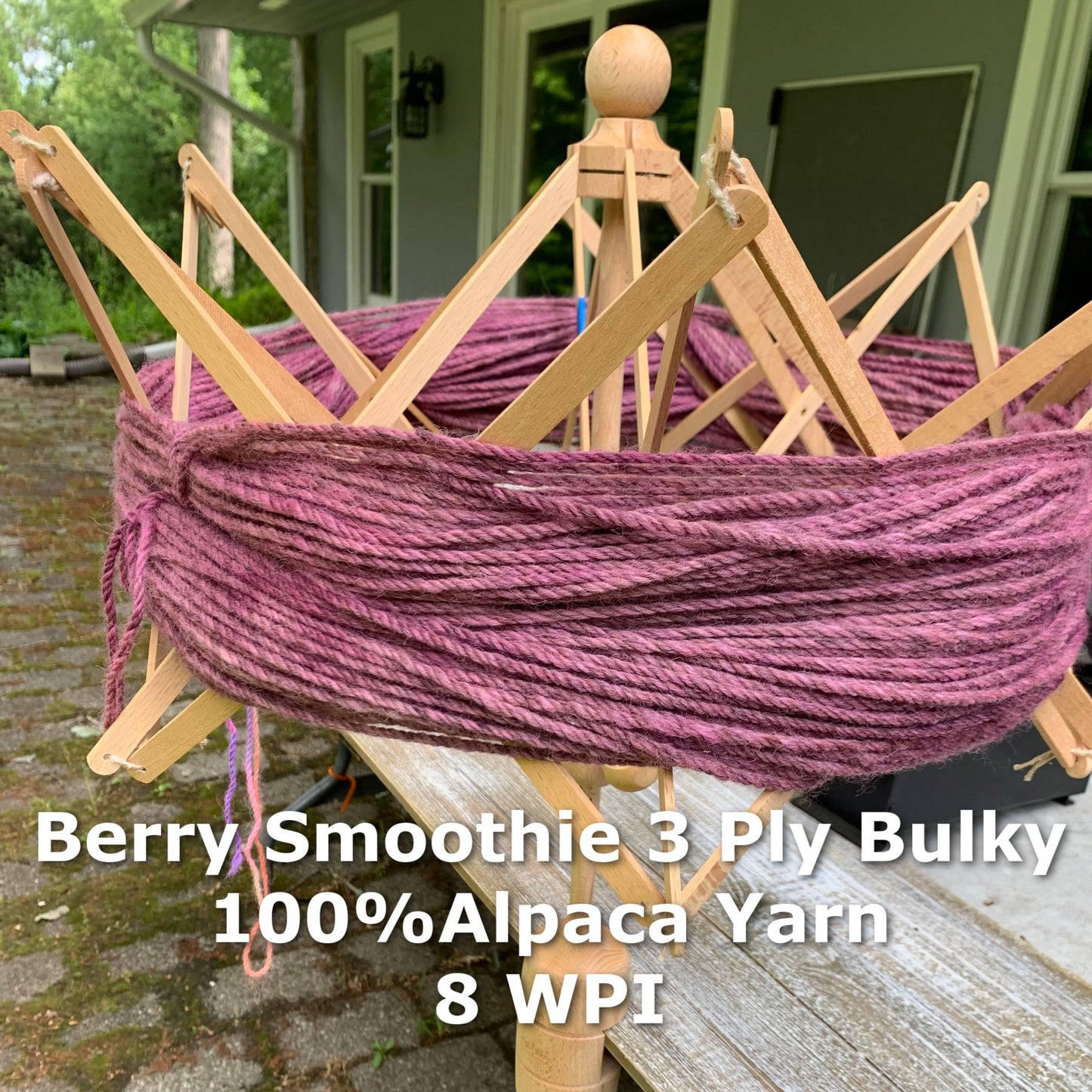 3 Ply Alpaca Bulky Weight Yarn Berry Smoothie - Laurel Highlands Alpacas | AlpacaMom.com