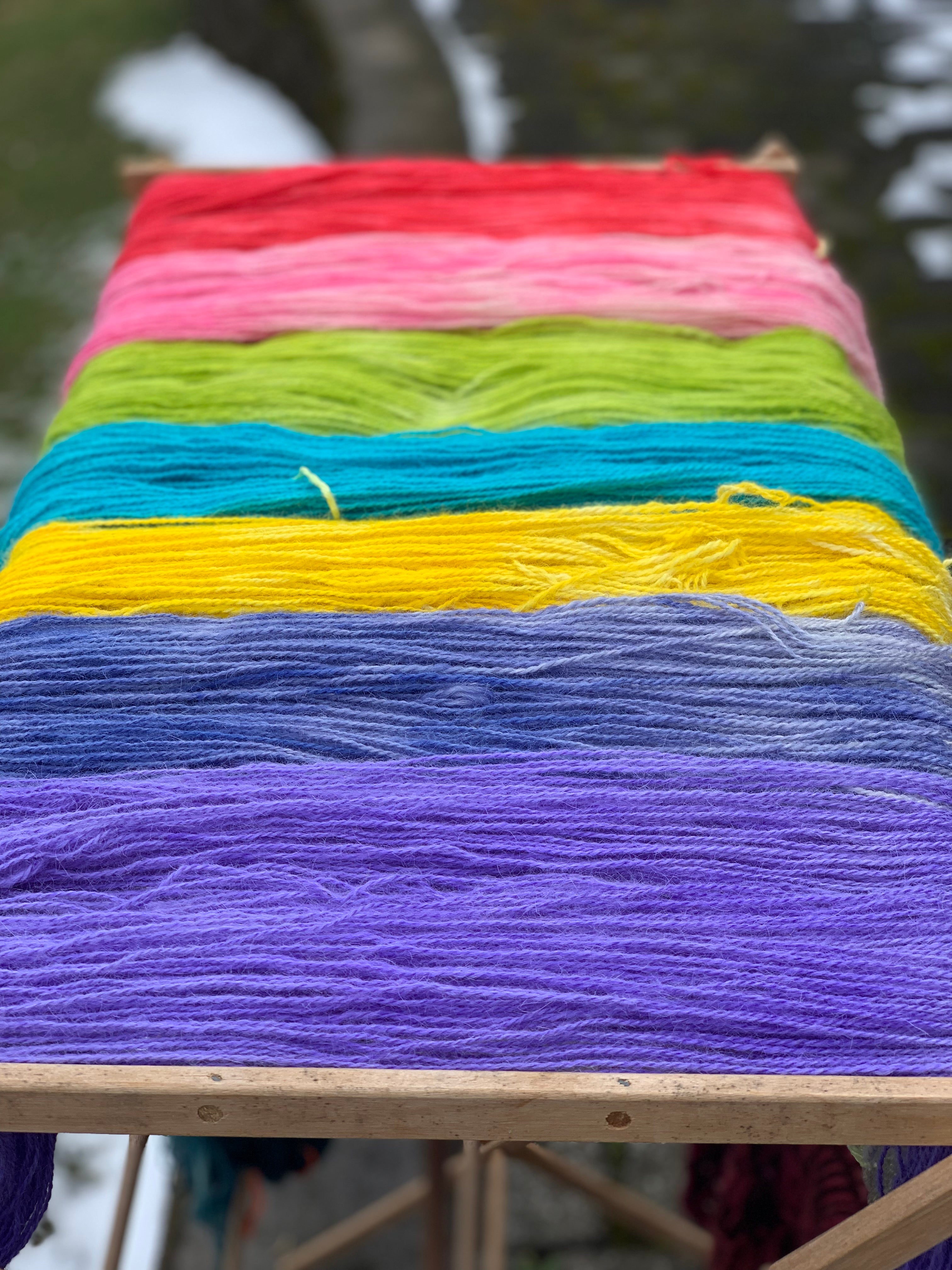 Bright colors of alpaca yarn 