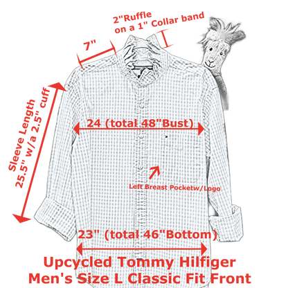 Angelica Up-Cycled Ruffled Collar Shirt