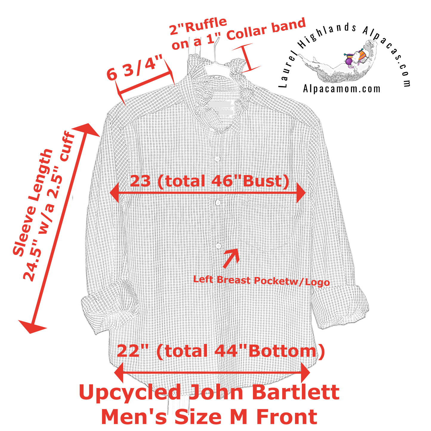 Monroe Upcycled Ruffled Collar Shirt