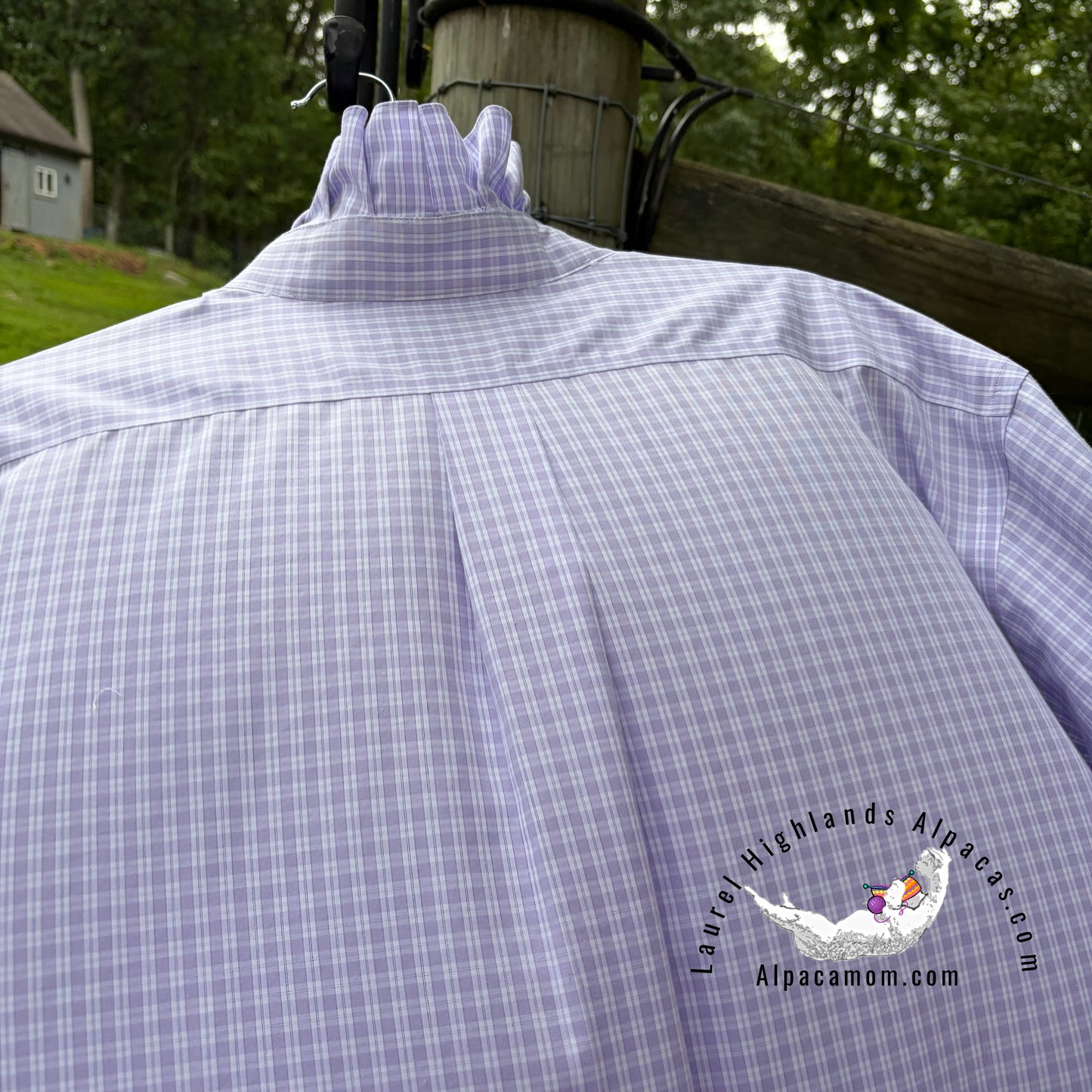 Soft Lavendar Madison Up-Cycled Ruffled Collar Shirt