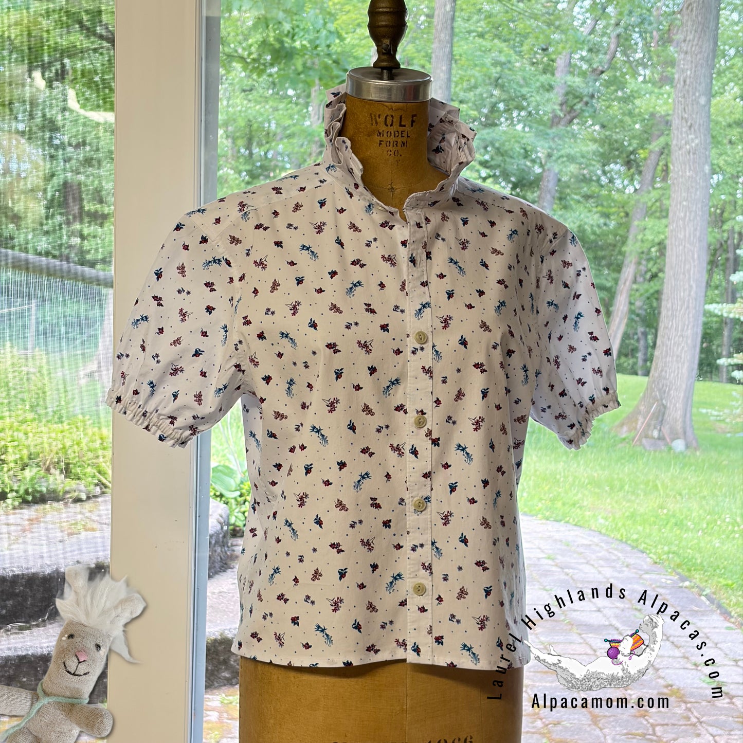 Liberty Up-cycled Ruffled Collar Shirt