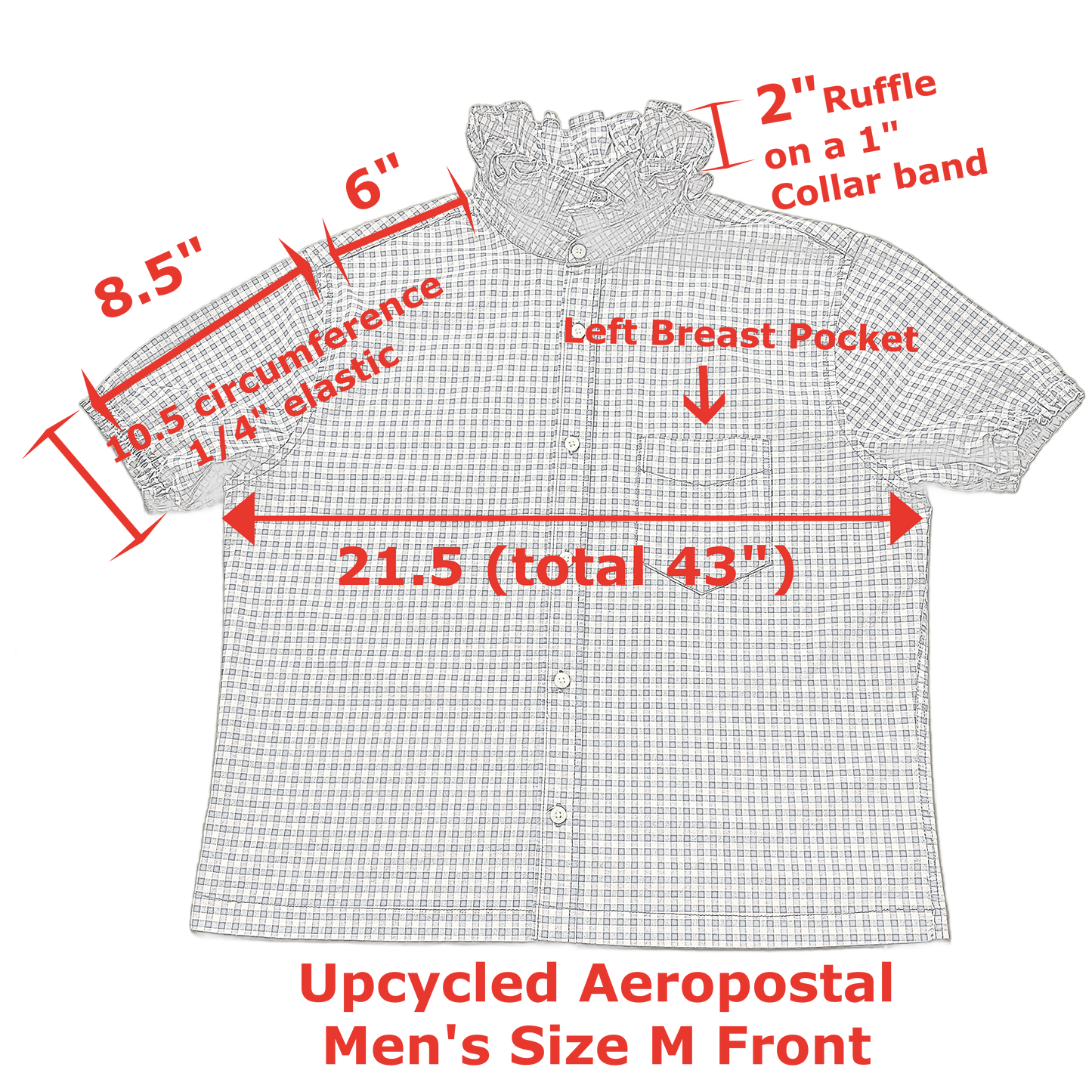 Eliza-Upcycled Ruffled Collar Shirt