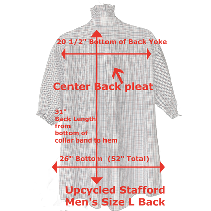 Joanna Up-Cycled Red White and Blue Ruffled Collar Shirt