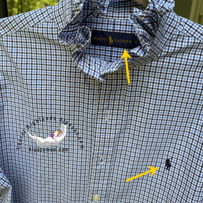 Alex's Ralph Lauren Upcycled Ruffled Collar Shirt - Laurel Highlands Alpacas | AlpacaMom.com