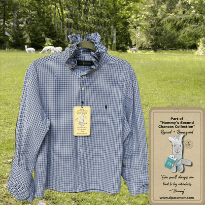 Alex's Ralph Lauren Upcycled Ruffled Collar Shirt - Laurel Highlands Alpacas | AlpacaMom.com