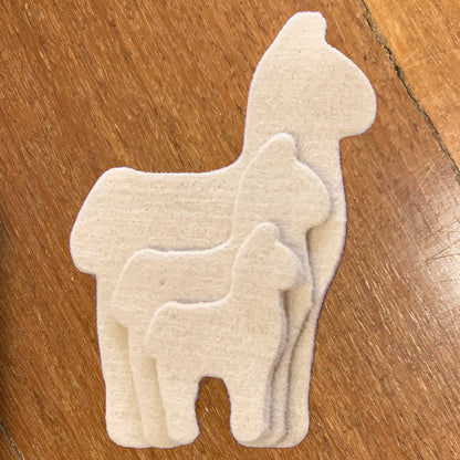 Alpaca Felt Cutouts for Crafting - Laurel Highlands Alpacas | AlpacaMom.com