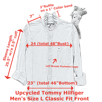 Angelica Up-Cycled Ruffled Collar Shirt - Laurel Highlands Alpacas | AlpacaMom.com