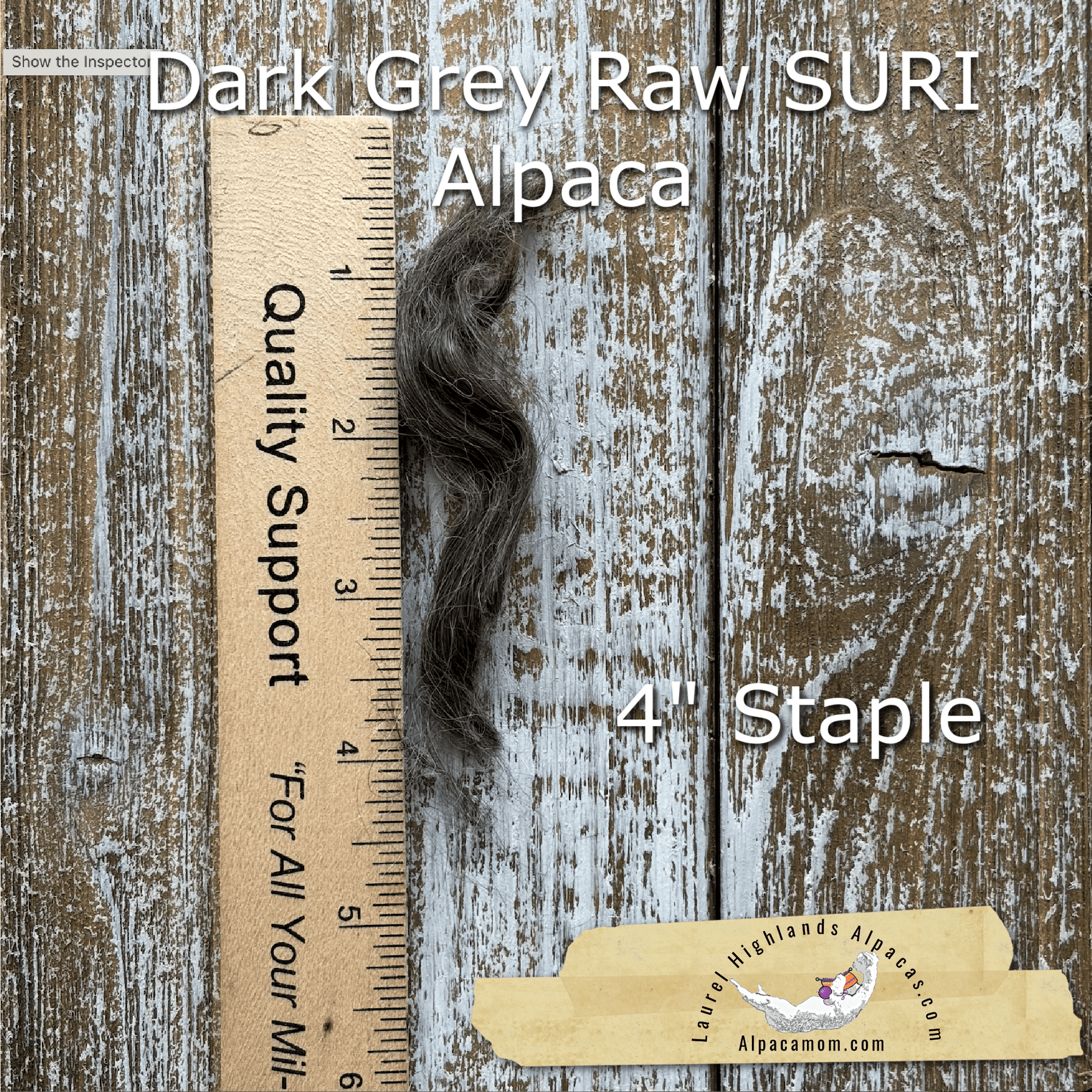 Clean Dark Grey SURI Alpaca Fiber 24 - Laurel Highlands Alpacas | AlpacaMom.com