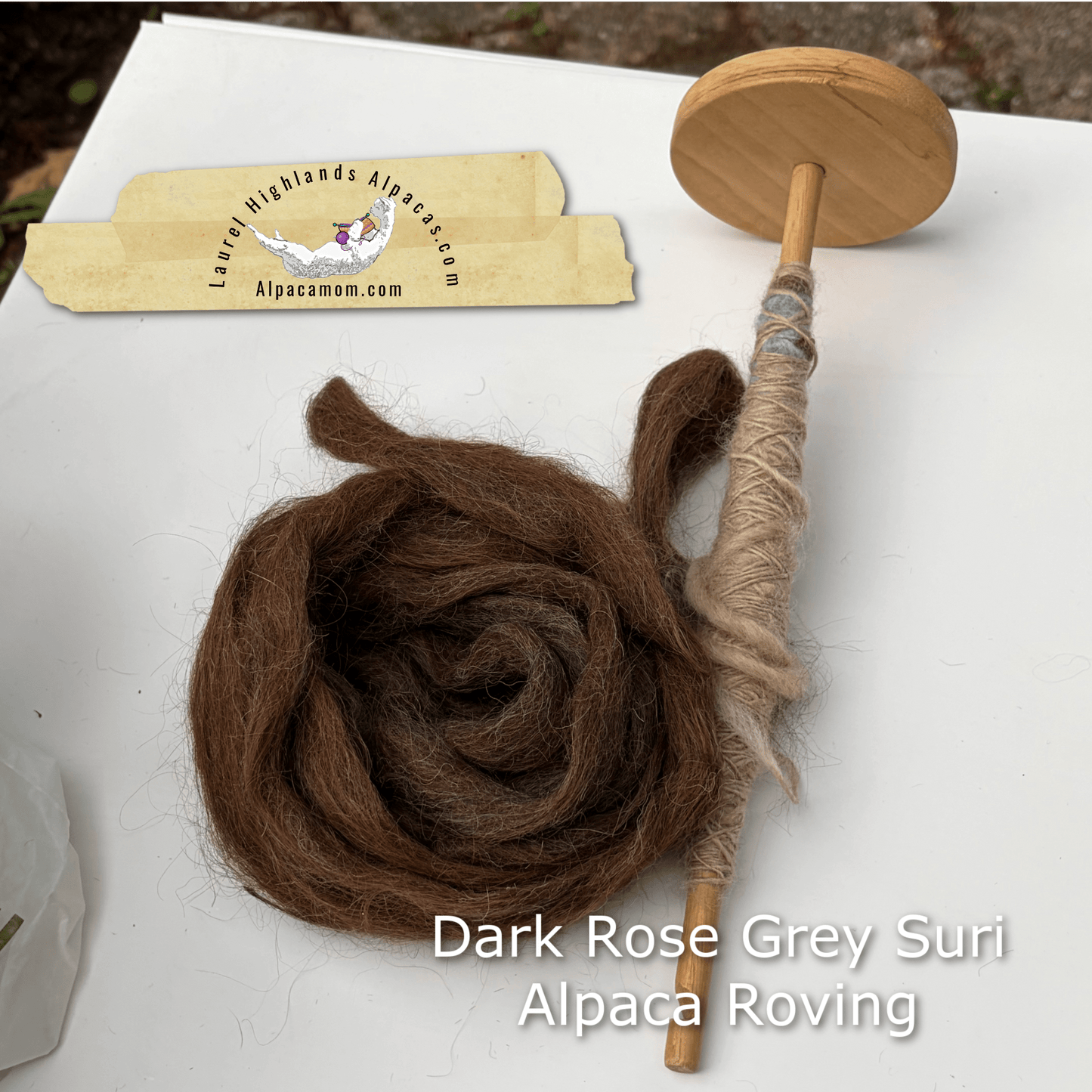 Dark Rose Grey Suri Alpaca Roving - Laurel Highlands Alpacas | AlpacaMom.com