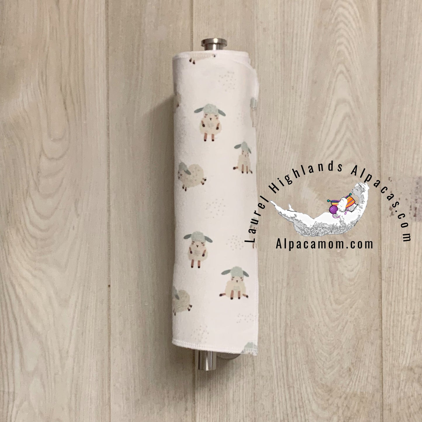 Hammy's "Un - Paper" Cotton Flannel Towels - Cute Sheep - Laurel Highlands Alpacas | AlpacaMom.com