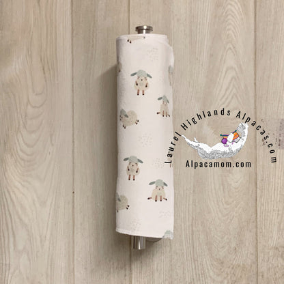 Hammy's "Un - Paper" Cotton Flannel Towels - Cute Sheep - Laurel Highlands Alpacas | AlpacaMom.com