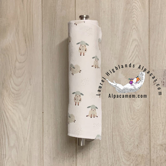 Hammy's "Un - Paper" Cotton Flannel Towels - Cute Sheep - Laurel Highlands Alpacas | AlpacaMom.com