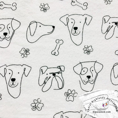 Hammy's "Un - Paper" Cotton Flannel Towels - Dogs on White Background - Laurel Highlands Alpacas | AlpacaMom.com