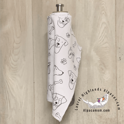 Hammy's "Un - Paper" Cotton Flannel Towels - Dogs on White Background - Laurel Highlands Alpacas | AlpacaMom.com