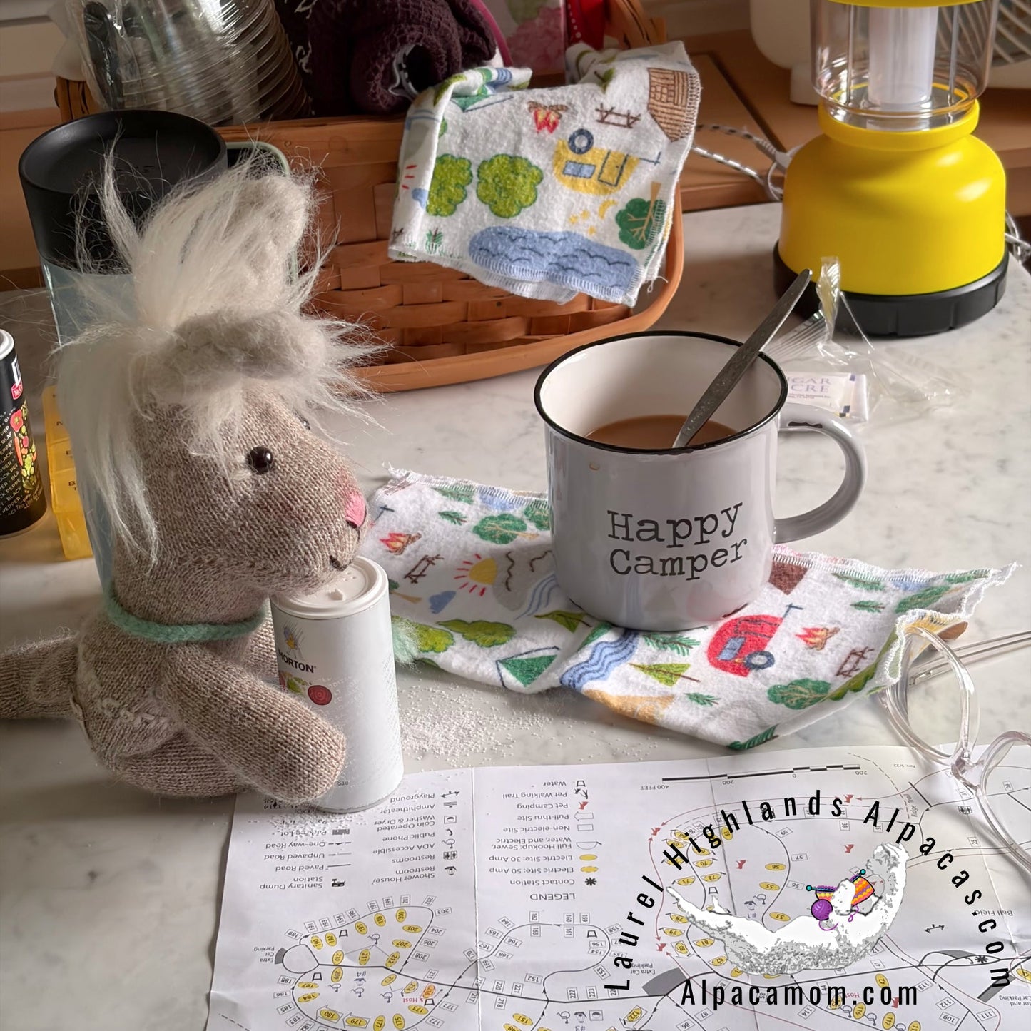 Hammy's "Un-Paper" Cotton Flannel Towels in Camping Theme - Laurel Highlands Alpacas | AlpacaMom.com