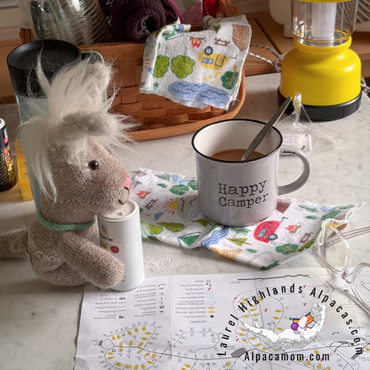 Hammy's "Un-Paper" Cotton Flannel Towels in Camping Theme - Laurel Highlands Alpacas | AlpacaMom.com