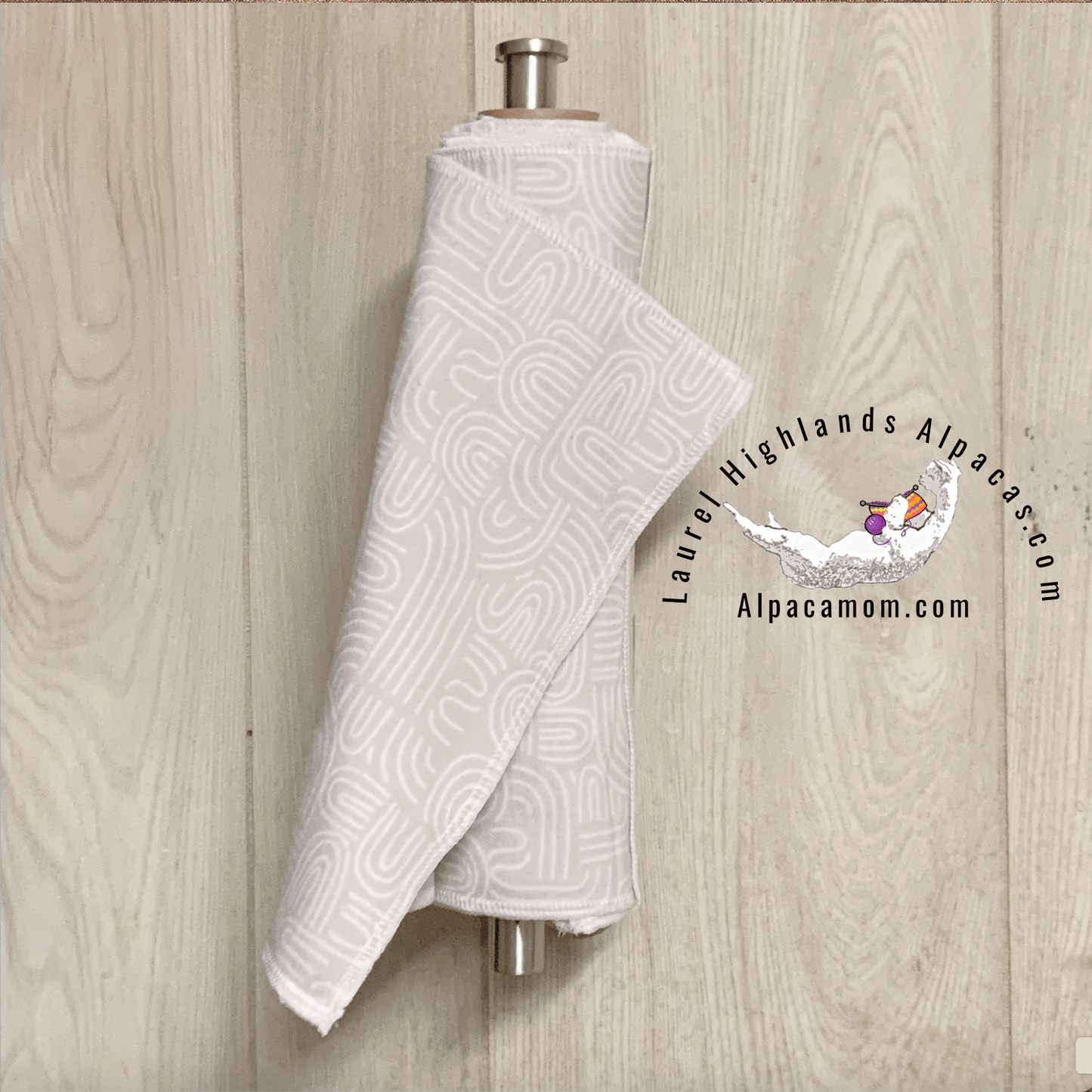 Hammy's "Un - Paper" Cotton Flannel Towels in Contemporary White Arches on Grey - Laurel Highlands Alpacas | AlpacaMom.com