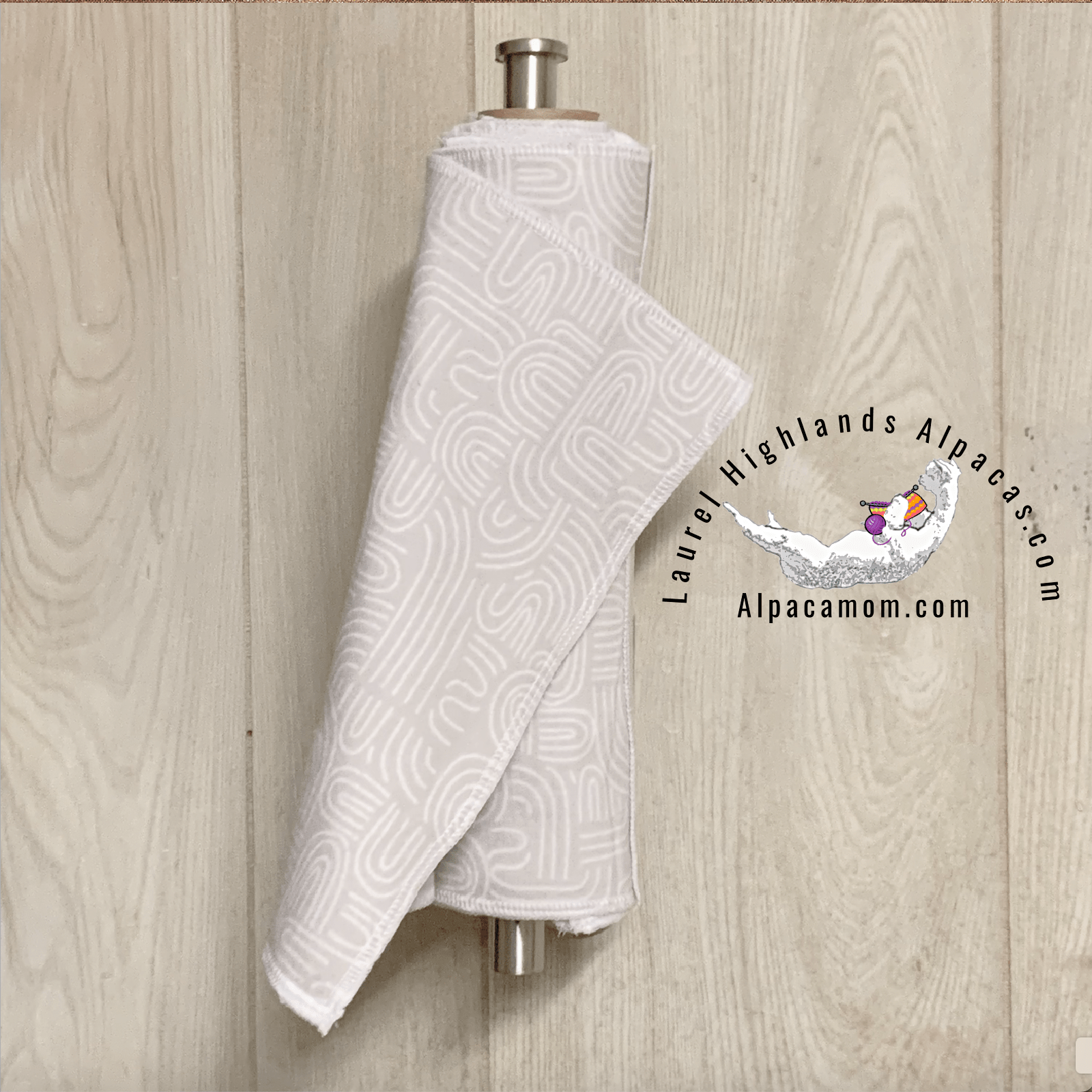 Hammy's "Un - Paper" Cotton Flannel Towels in Contemporary White Arches on Grey - Laurel Highlands Alpacas | AlpacaMom.com