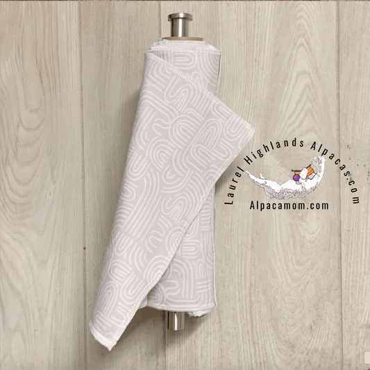 Hammy's "Un - Paper" Cotton Flannel Towels in Contemporary White Arches on Grey - Laurel Highlands Alpacas | AlpacaMom.com