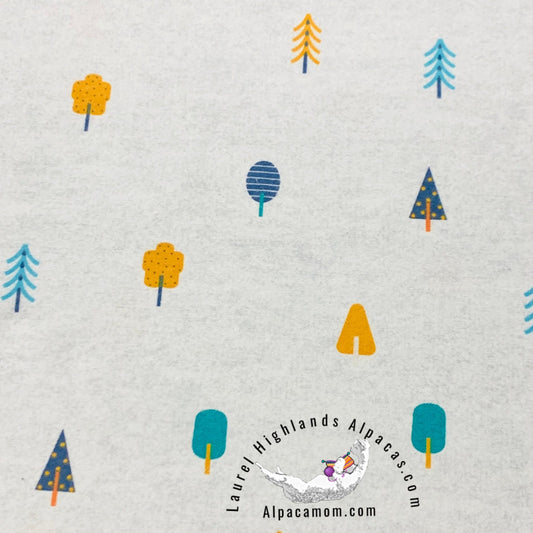 Hammy's "Un - Paper" Cotton Flannel Towels - Modern Holiday Trees - Laurel Highlands Alpacas | AlpacaMom.com