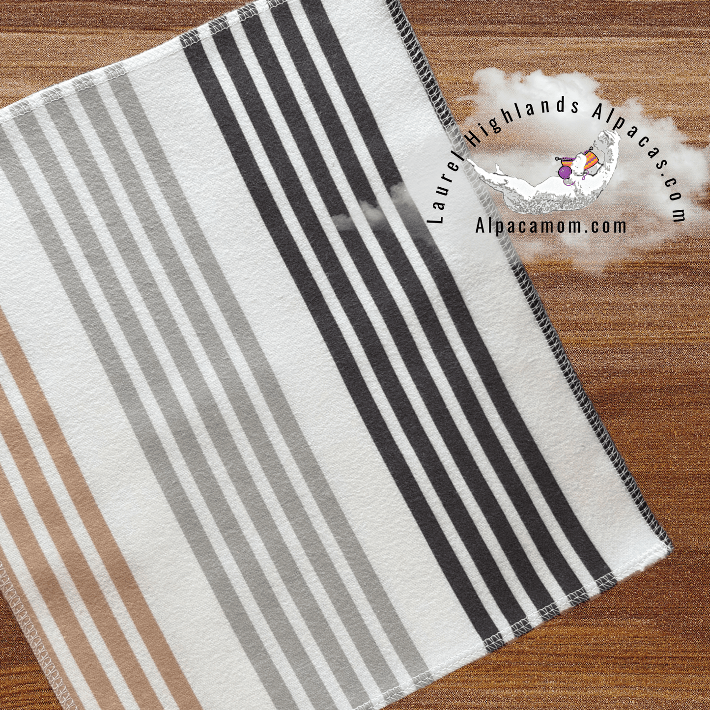 Hammy's "Un - Paper" Cotton Flannel Towels - Modern Neutral Stripes - Laurel Highlands Alpacas | AlpacaMom.com