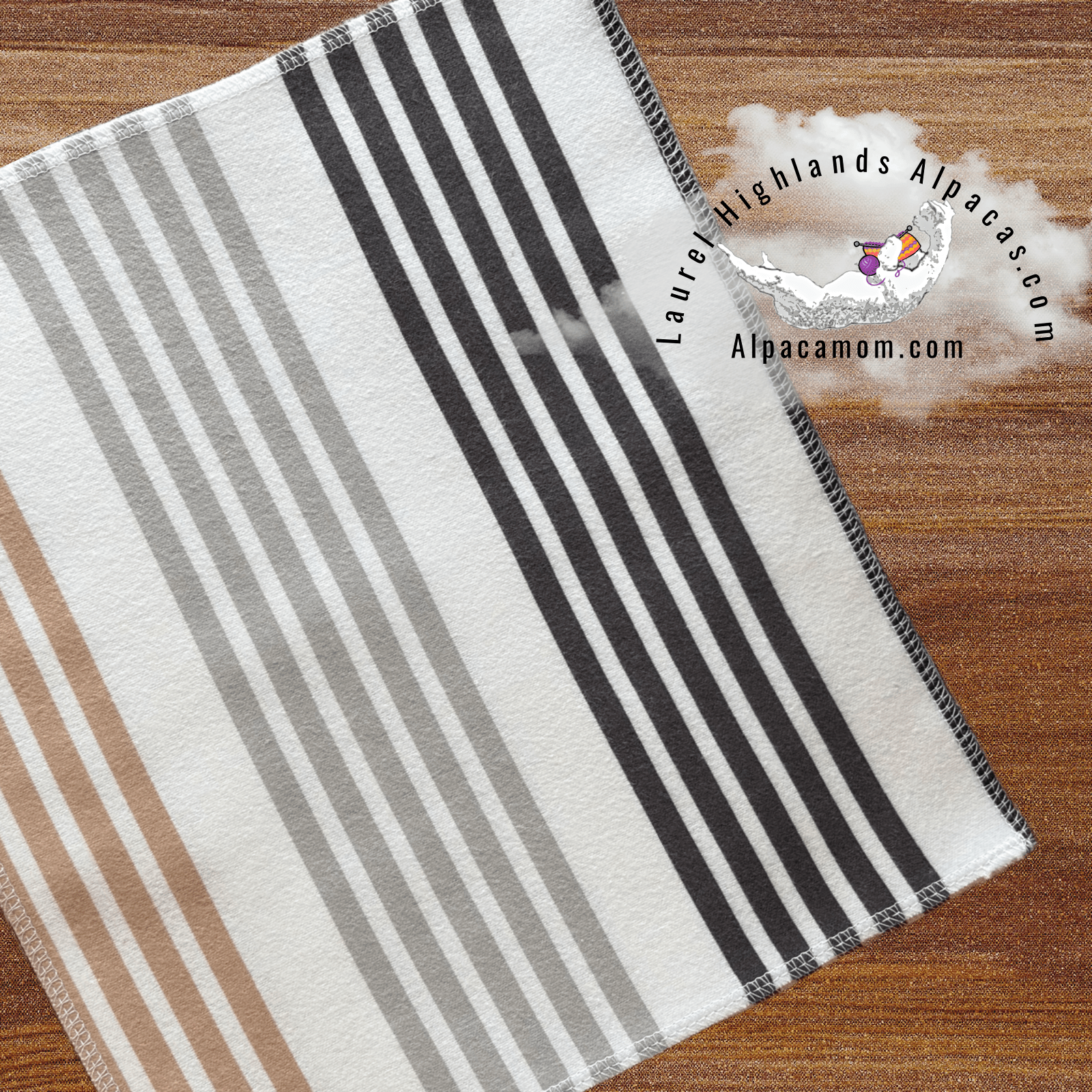 Hammy's "Un - Paper" Cotton Flannel Towels - Modern Neutral Stripes - Laurel Highlands Alpacas | AlpacaMom.com