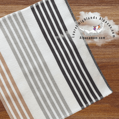 Hammy's "Un - Paper" Cotton Flannel Towels - Modern Neutral Stripes - Laurel Highlands Alpacas | AlpacaMom.com