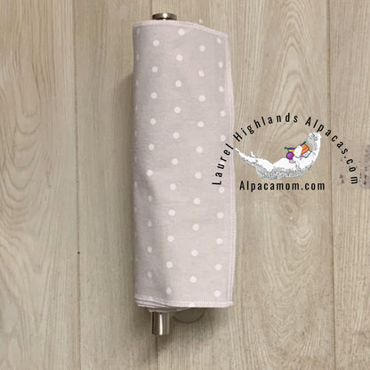 Hammy's "Un - Paper" Cotton Flannel Towels - White Polka Dots on Grey - Laurel Highlands Alpacas | AlpacaMom.com