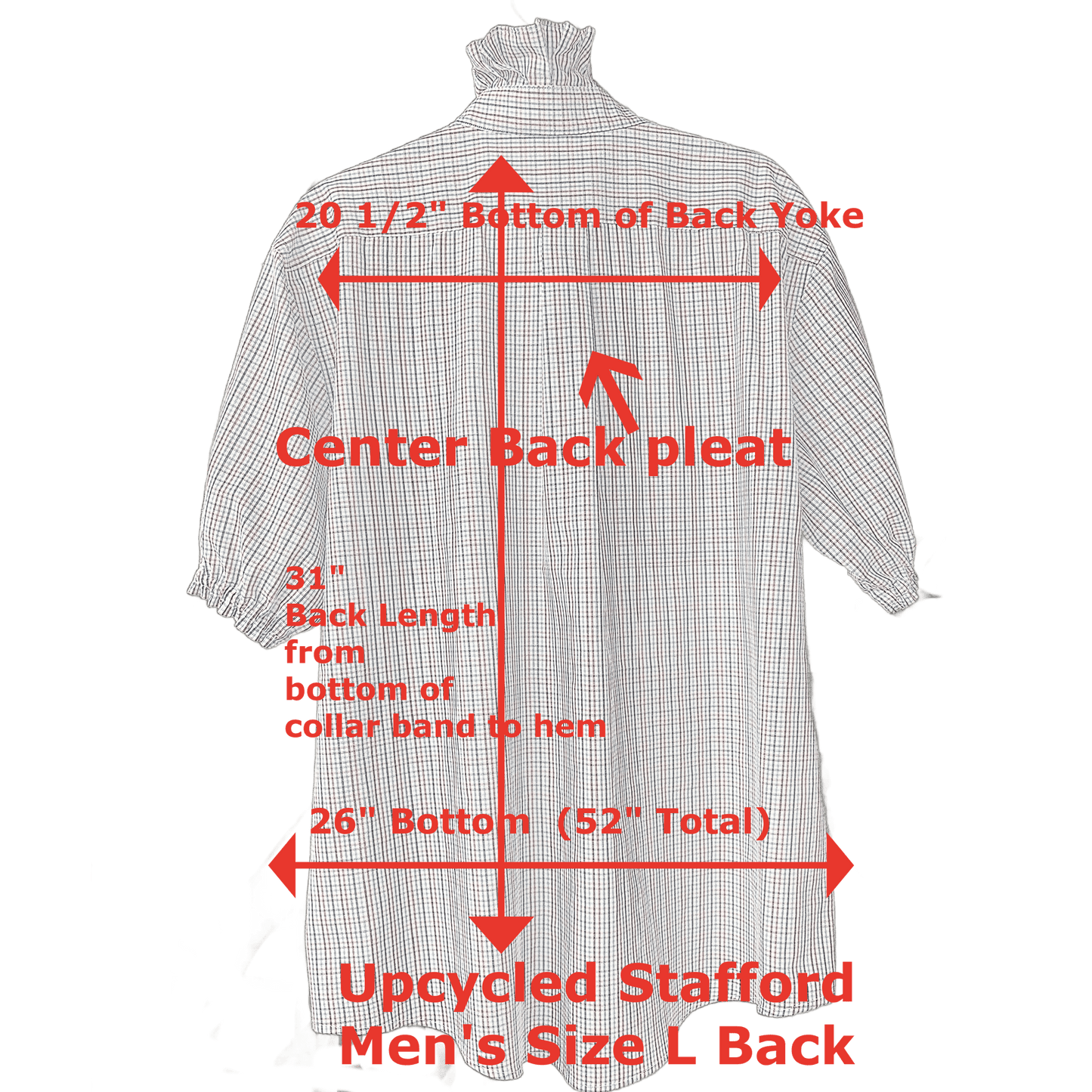 Joanna Up-Cycled Red White and Blue Ruffled Collar Shirt - Laurel Highlands Alpacas | AlpacaMom.com