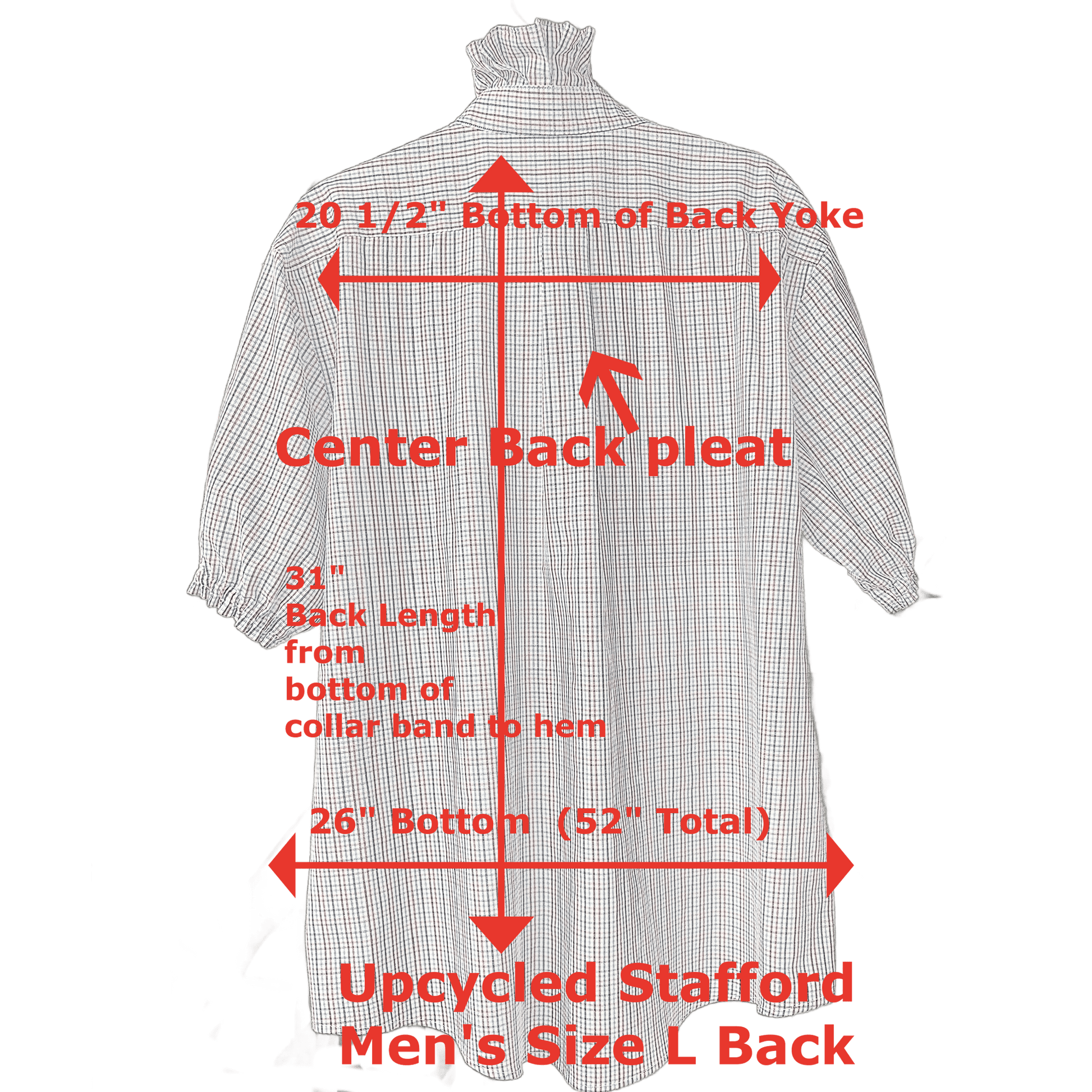 Joanna Up-Cycled Red White and Blue Ruffled Collar Shirt - Laurel Highlands Alpacas | AlpacaMom.com