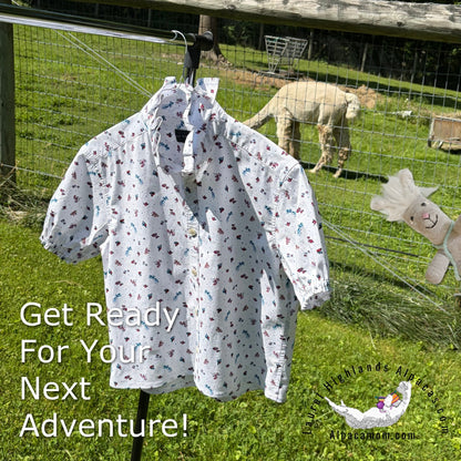 Liberty Up-cycled Ruffled Collar Shirt - Laurel Highlands Alpacas | AlpacaMom.com