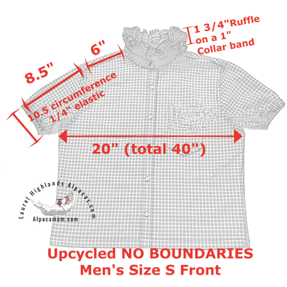 Liberty Up-cycled Ruffled Collar Shirt - Laurel Highlands Alpacas | AlpacaMom.com