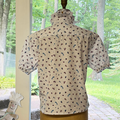 Liberty Up-cycled Ruffled Collar Shirt - Laurel Highlands Alpacas | AlpacaMom.com