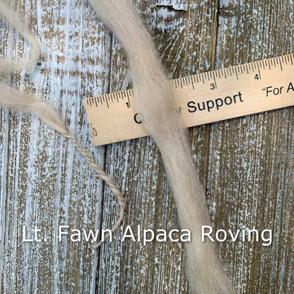 Light Fawn Alpaca Roving Bumps - Laurel Highlands Alpacas | AlpacaMom.com